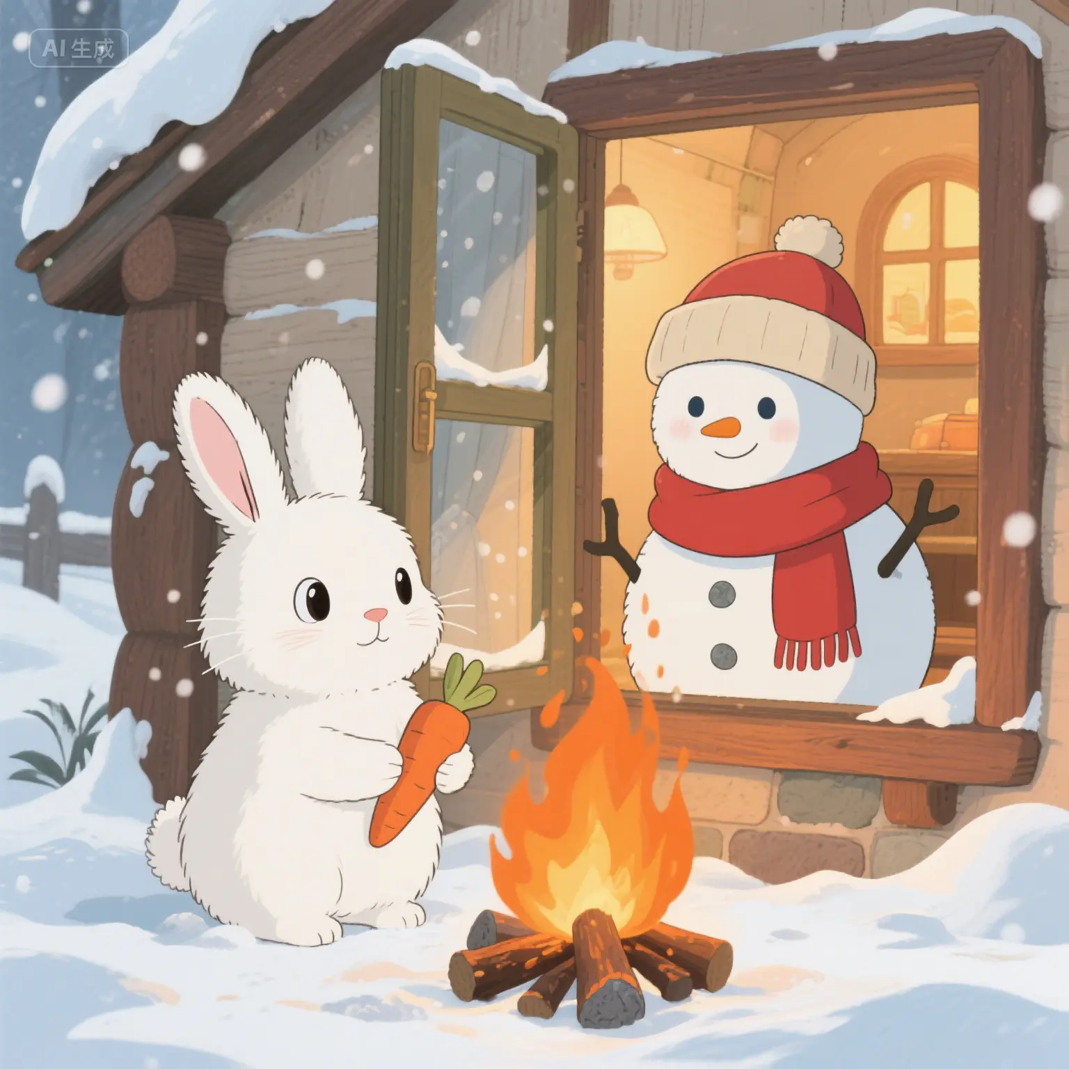 窗外的雪孩子