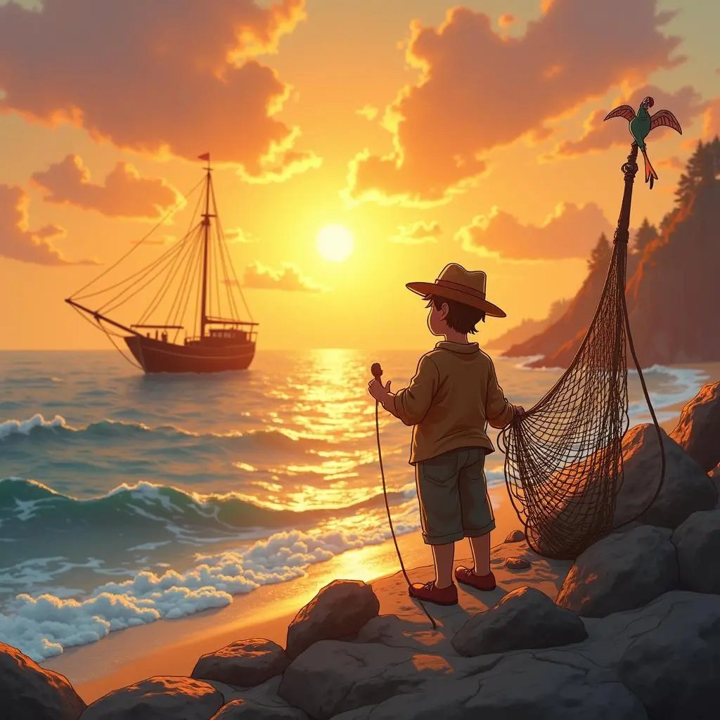 The Fisherman and the Goldfish | growth education | Bedtime Stories, image size:1024x1024